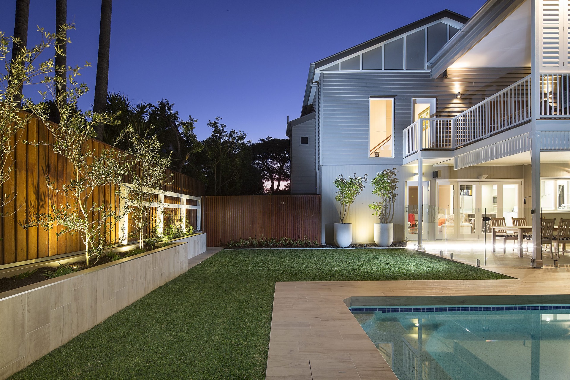 Modern Murarrie pool and garden landscape design